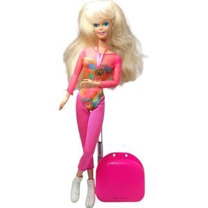 1993 Vintage Gymnast Barbie With Case 1994 Hot Skate Barbie